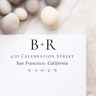 フォーマルイニシャルタイポグラフィと差出人住所 ラバースタンプ