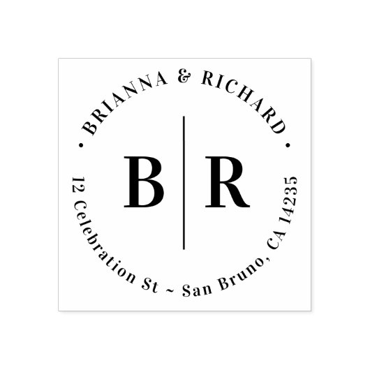 フォーマルイニシャル結婚タイポグラフィ差出人住所 ラバースタンプ (インプリント)