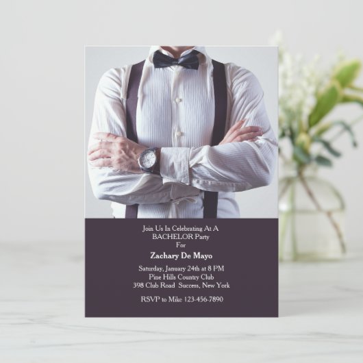 フォーマルウェア バチェラーパーティー招待状 招待状 (スタンド正面)