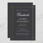 フォーマルエレガントクラシックシンプル卒業式 招待状 (正面/裏面)