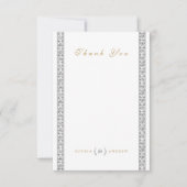 フォーマルエレガントクラシックヴィンテージ感謝していウェディングユー サンキューカード (正面)
