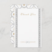 フォーマルエレガントクラシックヴィンテージ感謝していウェディングユー サンキューカード (正面/裏面)