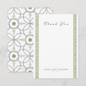 フォーマルエレガントクラシックヴィンテージ感謝していウェディングユー サンキューカード (正面/裏面)