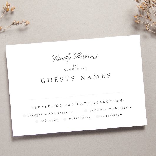 フォーマルエレガントクラシック書結婚の書 出欠カード