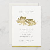 フォーマルエレガントフェイク金ゴールドロータスフローラ シーズンカード (正面/裏面)