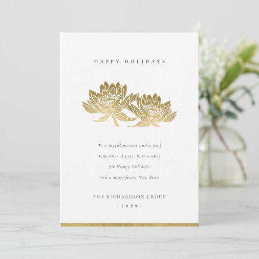 フォーマルエレガントフェイク金ゴールドロータスフローラ シーズンカード (スタンド正面)