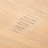 フォーマルエレガントモダンブラックタイポグラフィ結婚ズ アクリル招待状 (レイダウン)