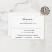 フォーマルエレガント伝統的結婚のMini RSVPカード ノートカード (正面/裏面インサイチュ)