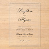 フォーマルエレガント澄ん書オーバーレイ結婚ズ アクリル招待状 (正面)