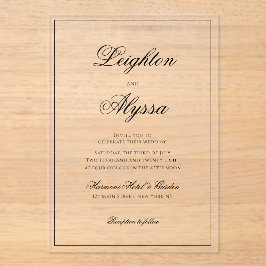 フォーマルエレガント澄ん書オーバーレイ結婚ズ アクリル招待状