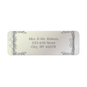 フォーマルエレガント真珠の白ヴィンテージ結婚式 ラベル (正面)