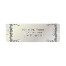 フォーマルエレガント真珠の白ヴィンテージ結婚式 ラベル