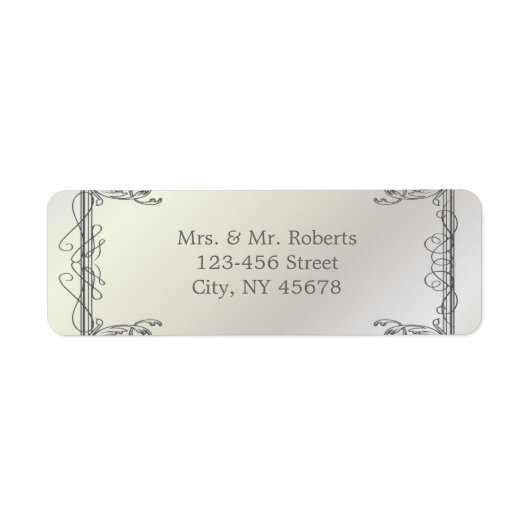 フォーマルエレガント真珠の白ヴィンテージ結婚式 ラベル (正面)