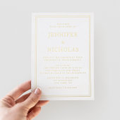 フォーマルエレガント結婚の 箔招待状