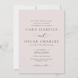 フォーマルエレガント赤面結婚式招待状