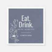 フォーマルエレガント食べ結婚飲み物を飲んで結婚したる スタンダードカクテルナプキン (正面)