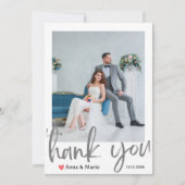 フォーマルクラシックな結婚式の写真の御礼カード サンキューカード (正面)