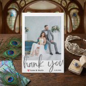 フォーマルクラシックな結婚式の写真の御礼カード サンキューカード