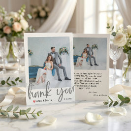 フォーマルクラシックな結婚式の写真の御礼カード サンキューカード