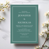 フォーマルクラシックエメラルドグリーン結婚ズ 招待状