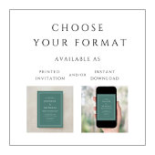 フォーマルクラシックエメラルドグリーン結婚ズ 招待状