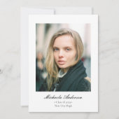 フォーマルクラシックエレガント写真の卒業 案内状 (正面)