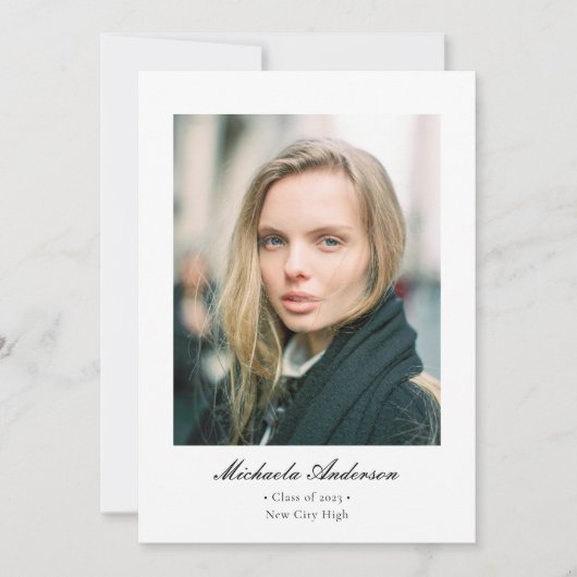 フォーマルクラシックエレガント写真の卒業 案内状 (正面)
