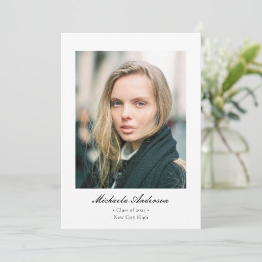 フォーマルクラシックエレガント写真の卒業 案内状 (スタンド正面)