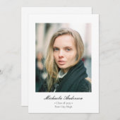 フォーマルクラシックエレガント写真の卒業 案内状 (正面/裏面)