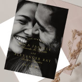 フォーマルクラシックエレガント書の写真金ゴールド 箔招待状