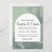 フォーマルクラシックセージ緑結婚式招待状 招待状 (正面)