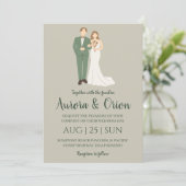 フォーマルクラシックセージ緑結婚式招待状 招待状 (スタンド正面)