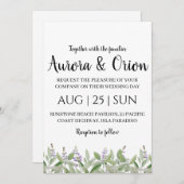 フォーマルクラシックセージ緑結婚式招待状 招待状 (正面/裏面)