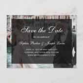 フォーマルクラシックダークオーバーレイ | 写真付きSave the Date 案内ポストカード (正面)