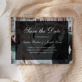 フォーマルクラシックダークオーバーレイ | 写真付きSave the Date 案内ポストカード
