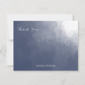 フォーマルクラシックネイビーブルースモーク空白の サンキューカード (正面)