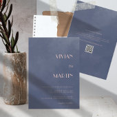 フォーマルクラシックネイビーブルースモーク結婚式招待状 招待状