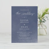 フォーマルクラシックネイビーブルースモーク結婚式招待状 招待状 (スタンド正面)