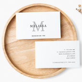 フォーマルクラシックブラック&ホワイトモノグラムタイポグラフィ 名刺