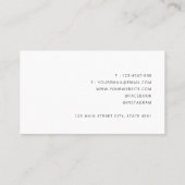 フォーマルクラシックブラック&ホワイトモノグラムタイポグラフィ 名刺 (裏面)