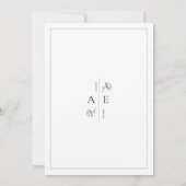 フォーマルクラシックホワイトブラックモノグラム結婚ズ 招待状 (裏面)