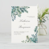 フォーマルクラシック冬ボタニカルエレガントな結婚式 招待状 (スタンド正面)