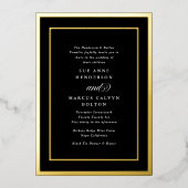 フォーマルクラシック書ゴールデン結婚フレーム 箔招待状 (正面)
