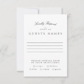 フォーマルクラシック白黒書結婚の 出欠カード (正面)