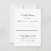 フォーマルクラシック白黒書結婚の 出欠カード (正面)