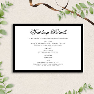 フォーマルクラシック白黒結婚詳細 エンクロージャーカード