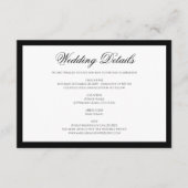 フォーマルクラシック白黒結婚詳細 エンクロージャーカード (正面)
