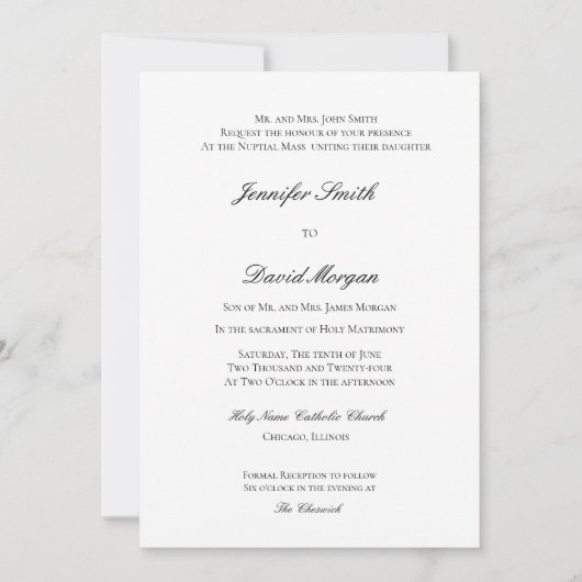 フォーマルクラシック結婚式招待状 招待状 (正面)