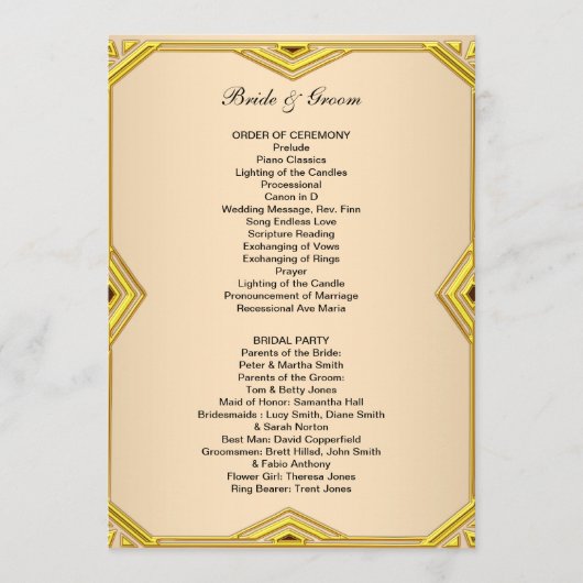 フォーマルクラシック結婚式 プログラム (正面)