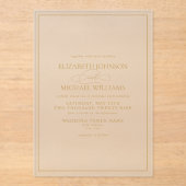 フォーマルクラシック結婚金ゴールド アクリル招待状 (正面)